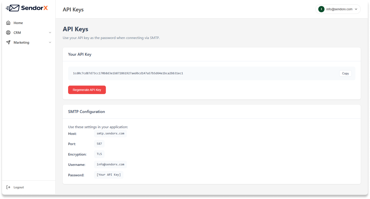 API key configuration